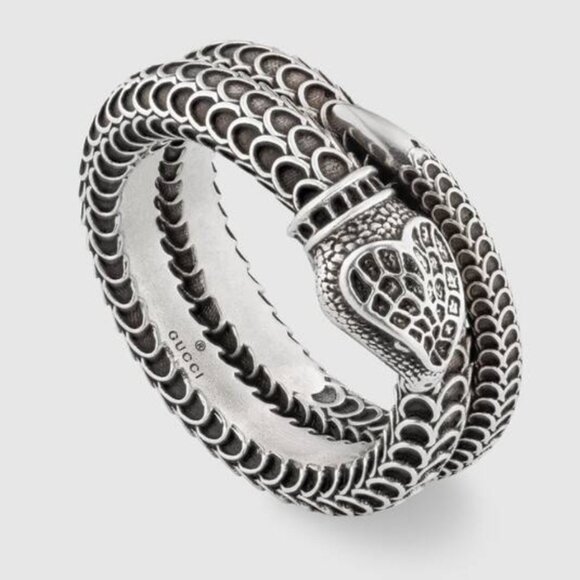 GUCCI Silver 925 Snake Ring 577294 J8400 - Picture 1 of 15